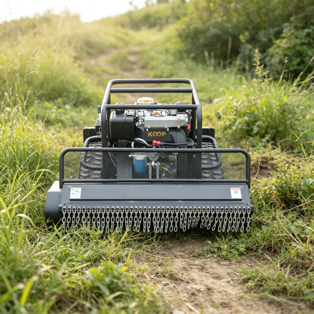 Remote Control Lawn Mower Crawler Flail Mower CE Euro V Grass Cutting Robot For Slope Orchard Customizable