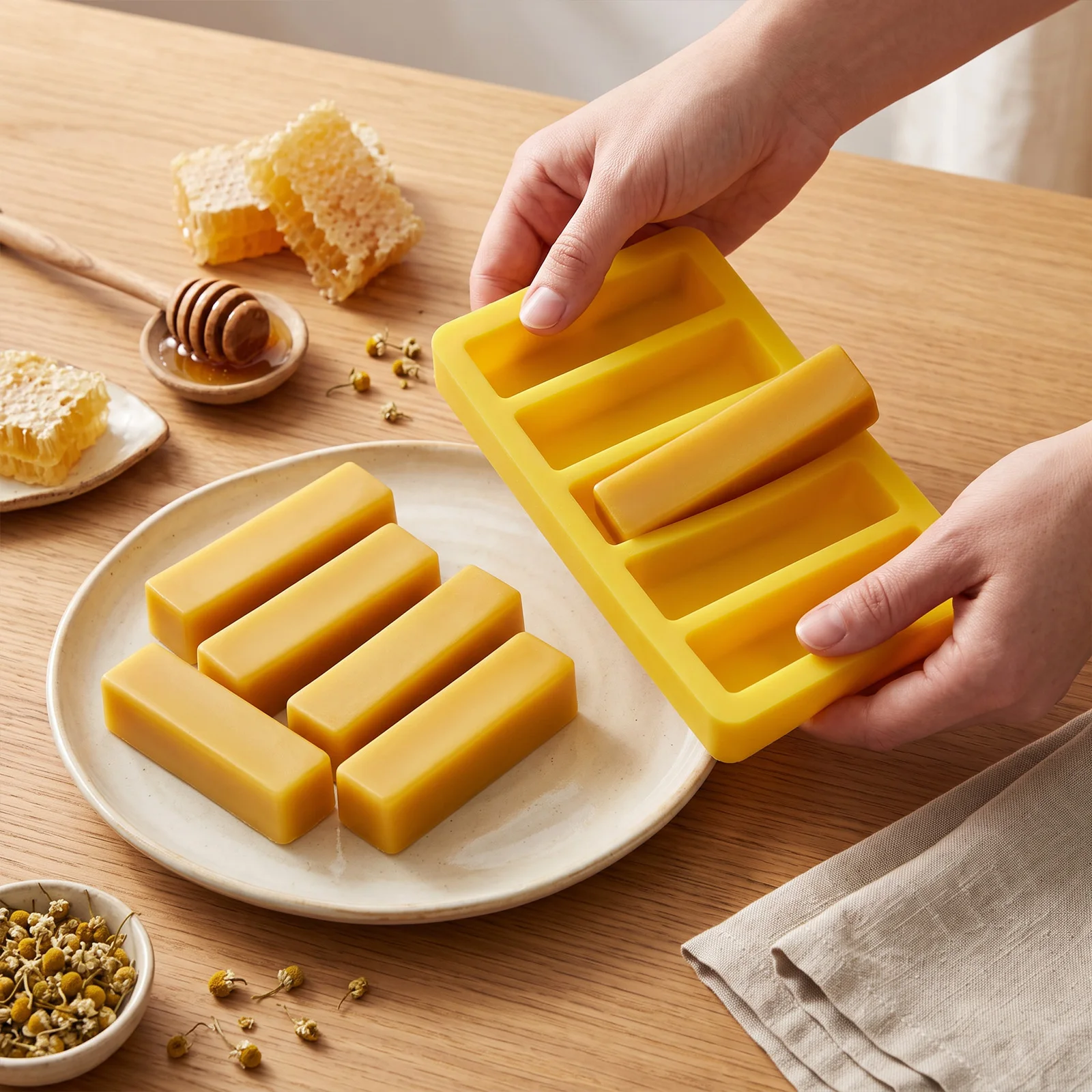 5/2Grids Silicone Beeswax Mold Beekeeping Reusable Wax Mold Easy Release Heat Resistant Mould for Apiary Studio Standard Block