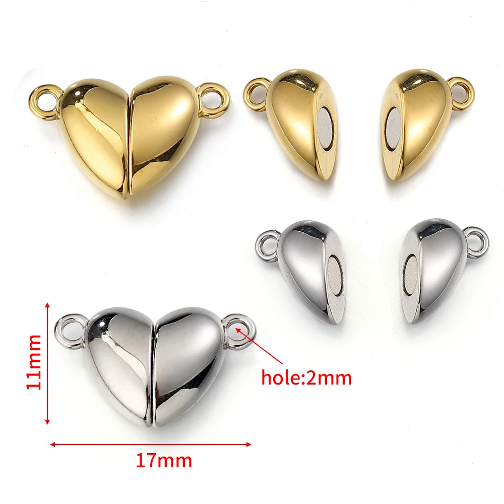 5sets 2Sets Magnetic Stainless Steel Love Heart Clasp Ball Clasp Connectors for DIY Bracelet Necklace Jewelry Making End Clasp