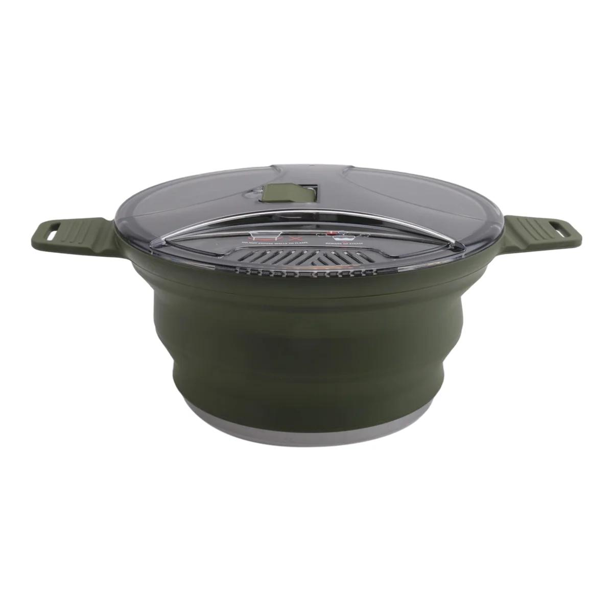 Lo-ok Outdoor Folding Pot Silicone Hiking Cooking Pot Portable Picnic Pot Stainless Steel Camping Cooker,Green
