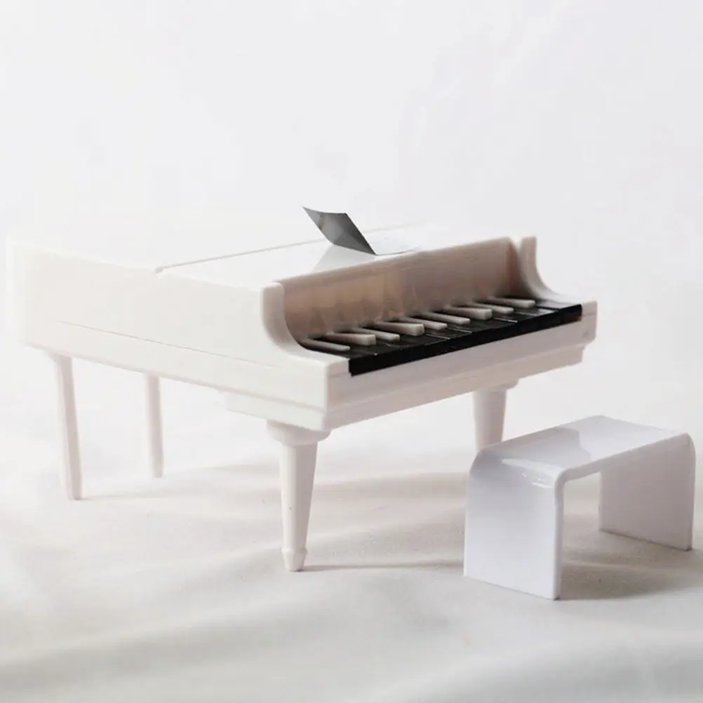

2Sets Upright Piano Miniature Accessories Miniature House Piano Chair Decor Tiny House Furniture Musical Instrument Decoration