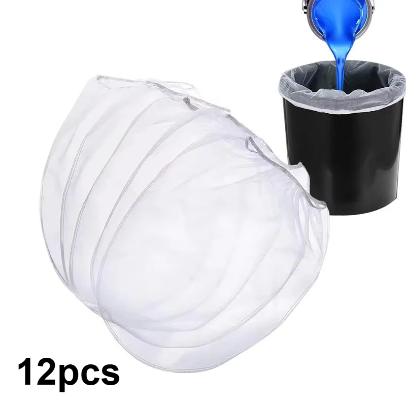 12 Uds Bolsas Filtro Pintura, Colador Cubo Malla Fina Nylon, Apertura Superior 5 Galones, Uso Jardinería