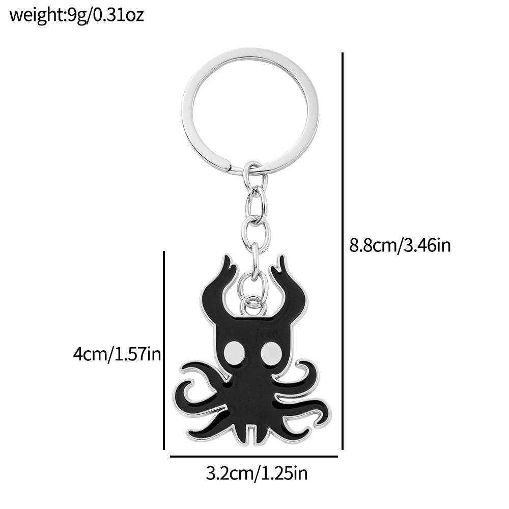 Game Hollow Knight Keychain, Metal Key Chains, Octopus Pendant, Car Bag Key Holder, Cartoons Souvenirs, Gift Accessories, Hot