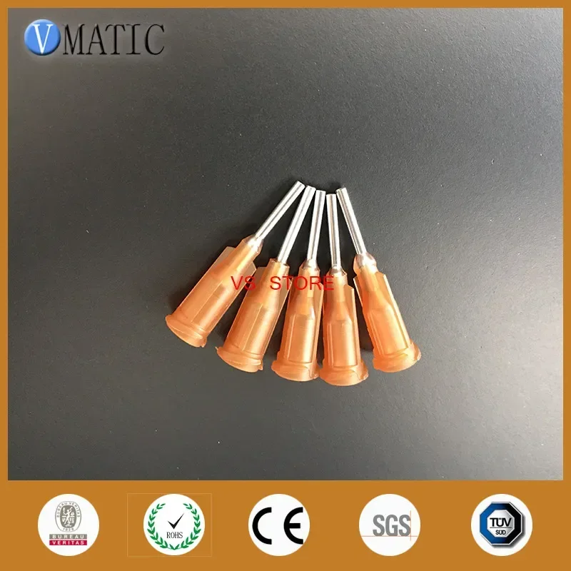 Free Shipping 100 Pcs Industrial Tips 15G Dispensing Needles Amber Color Glue Dispensing Blunt Needle