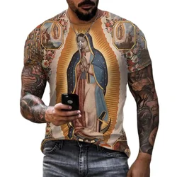 Men Women 2024 High Quality Guadalupe Virgin Mary Catholic Cosplay 3D Printed T-shirt Unisex Fashion Casual Oversized Tops