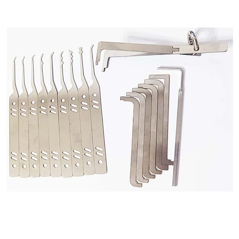 Hot Universal 9PCS Hooks Stainless Steel House Cupboard Lock Repair Practice Tool Plus 7PCS Tension Wrench Tool Easy Carry