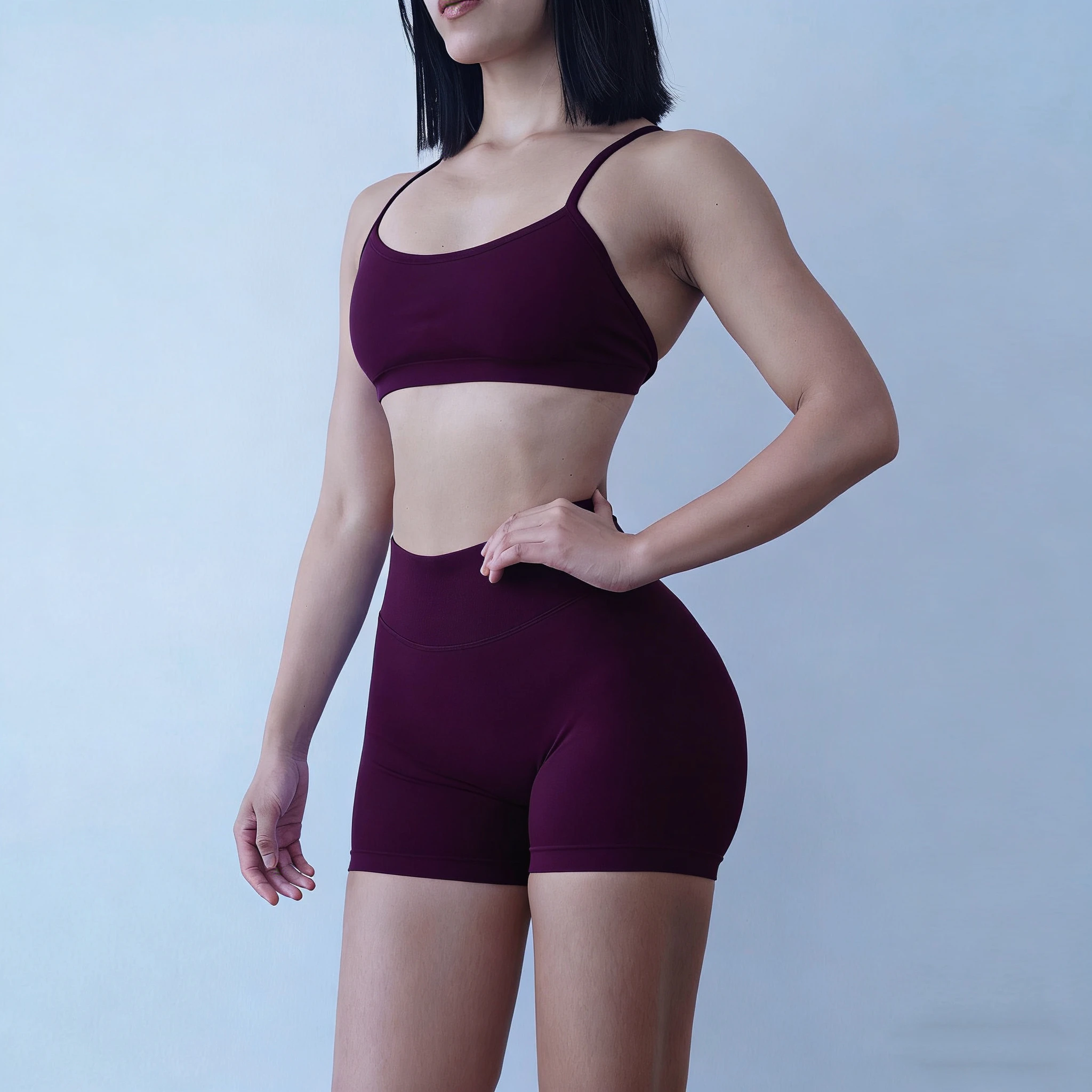 

Женские спортивные комплекты: топы с V-образной спинкой, шорты, леггинсы, брюки для йоги, повседневные тренировочные эластичные комплекты для занятий спортом на открытом воздухе