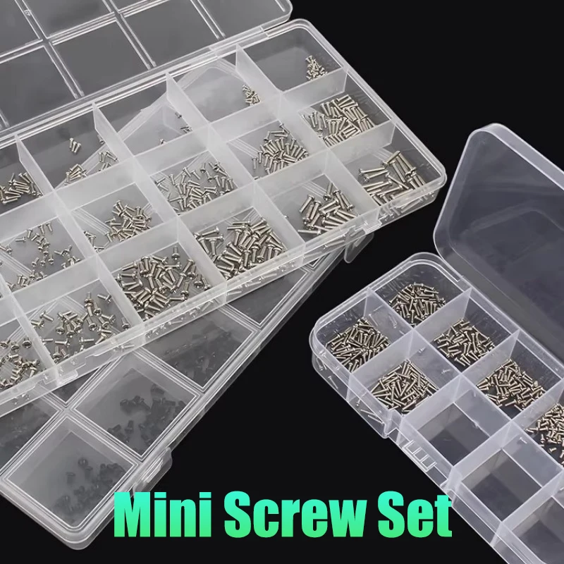 1 box Mini Mechanical Screws Set Cross Head Small Screws Box Pack for Glasses Watch Notebook Computer Electronic Repair Parts