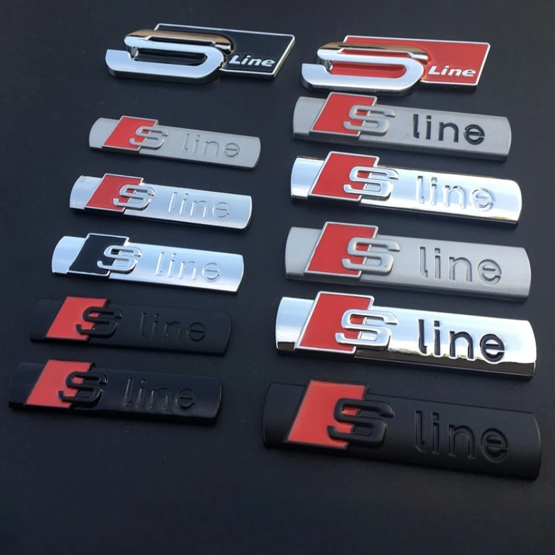 

2PCS 3D Metal For Audi Sline Emblem Sticker Badge Decal Decoration Car S LINE S6 S7 SQ5 SQ7 A3 A4 A5 A6 A7 Q3 Q4 Q5 Q6 Q7 Q8