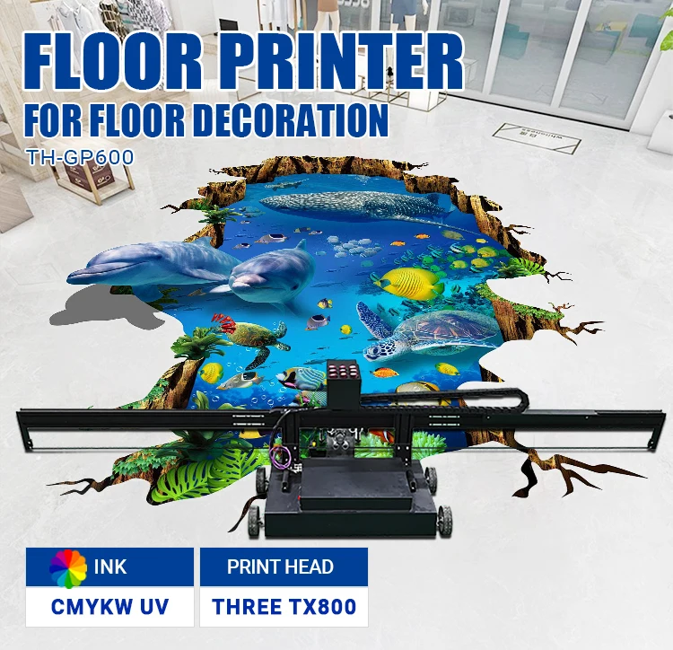 Tuya Large Scale 3D floor printe   UV ink Directly on Concrete Glass Ideal for Museum Exhibition Center Display
