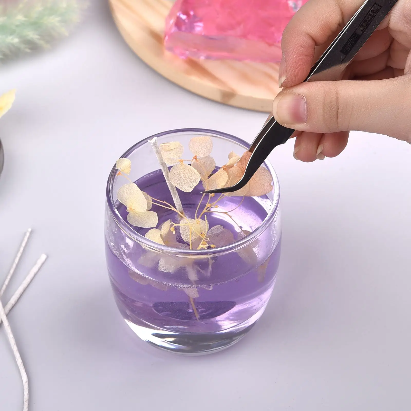 100g galaretowatego wosku świeca Diy robienia naturalny materiał przezroczystego wosku kryształowego bezdymna świeca akcesoria do rękodzieła