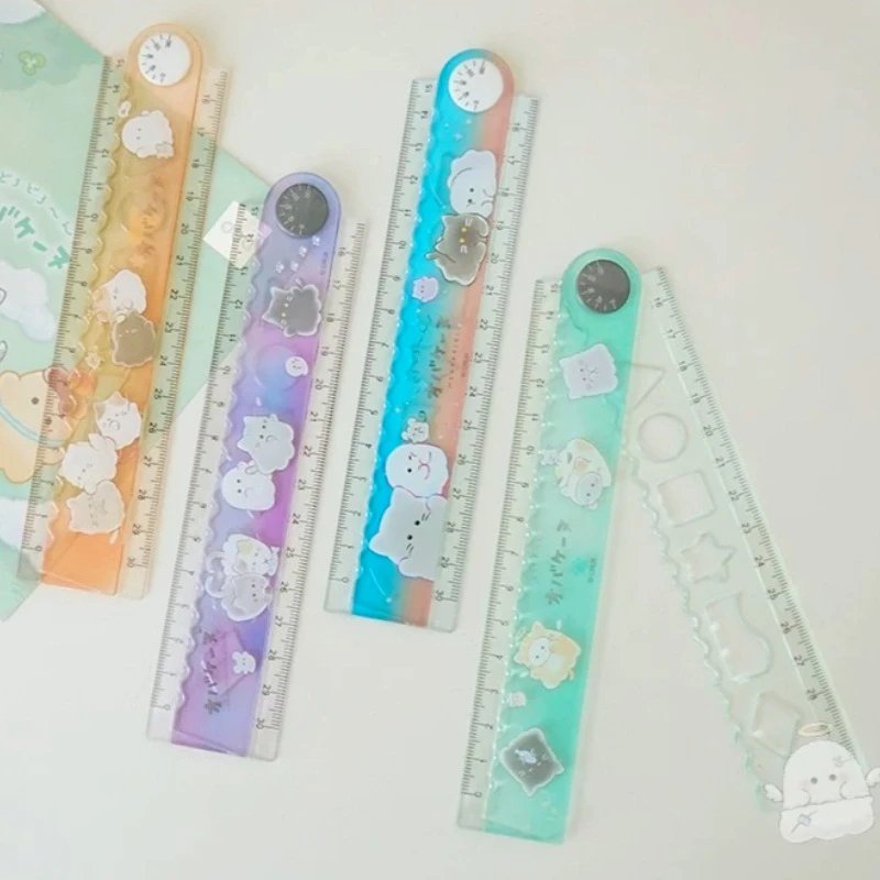 30cm Folding Ruler Multifunctional Folding Ruler Straight Ruler Protractor Creative Stationery Learning Supply for Study&Office