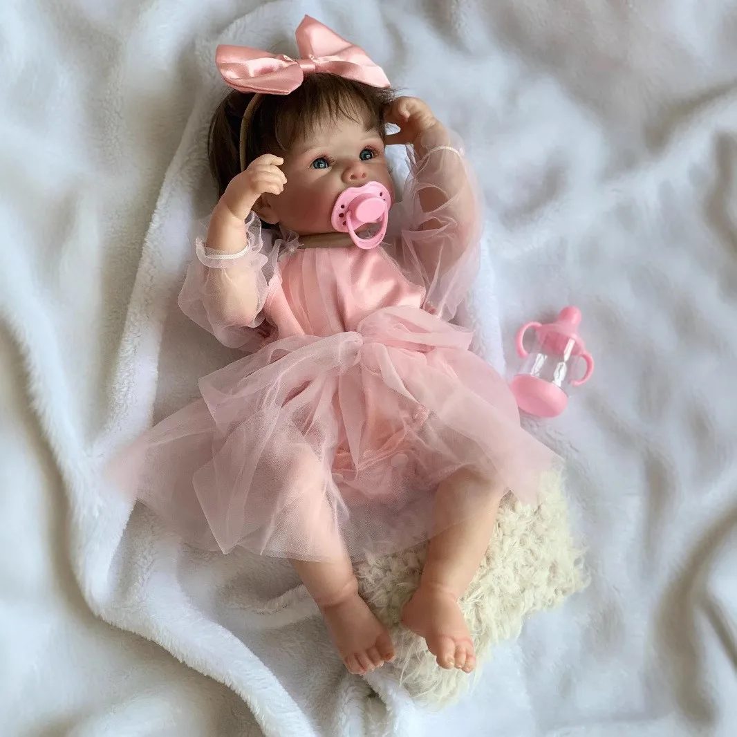 Muñeca reborn estilo princesa de 18 pulgadas (45 cm) sin olor, apta para usar con agua y bañar, bebé realista