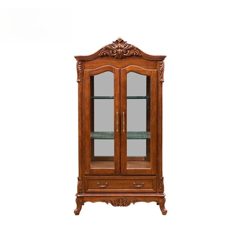 

Retro coffee table TV cabinet combination rural light luxury living room household solid wood storage locker villa