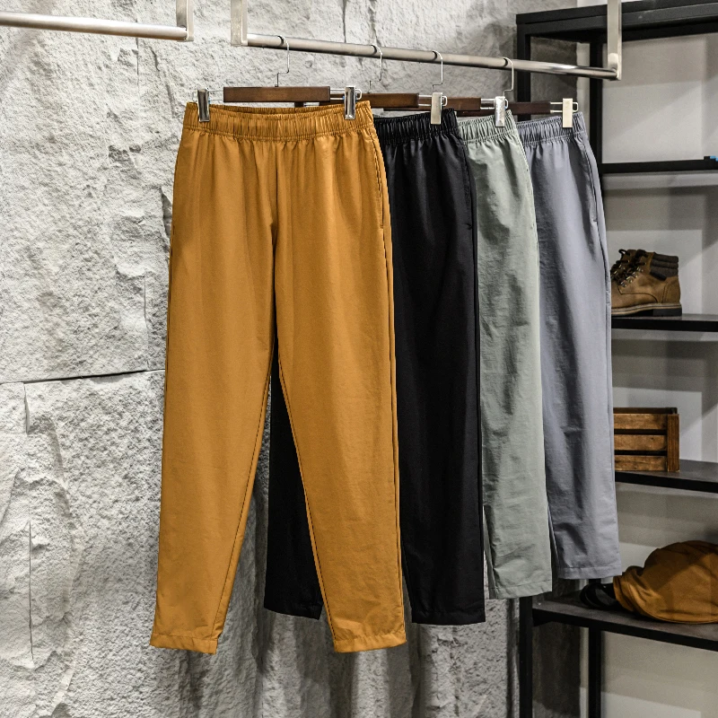 

Lightweight Breathable Men's Summer Sporty Straight Leg Casual Pants Quick Dry Fashionable Urban Style Long Trousers