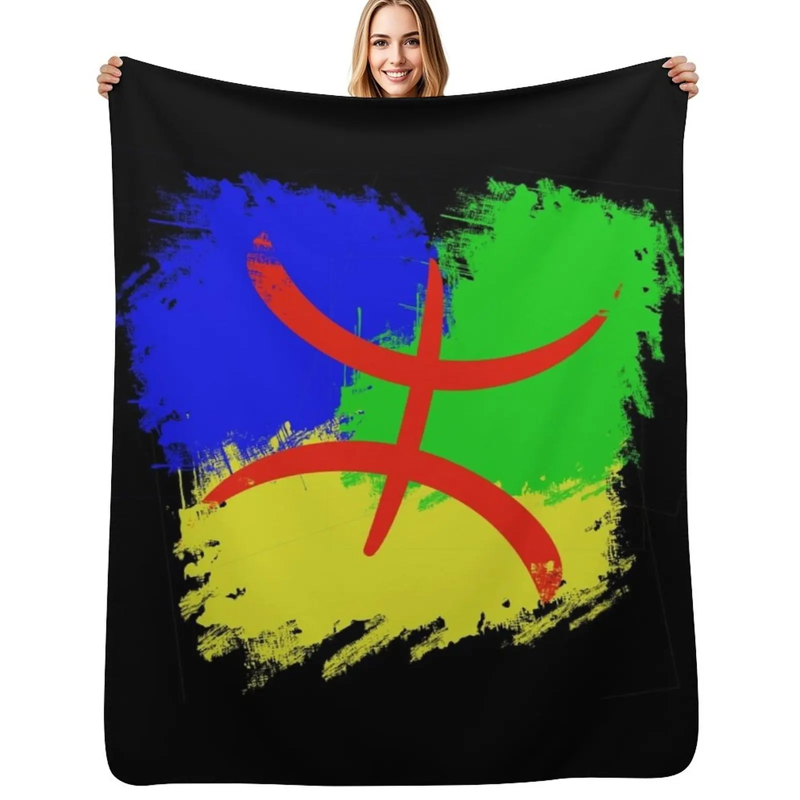 

Berber Flag, Amazigh Flag Throw Blanket Cute Plaid For Sofa Thin Multi-Purpose Luxury Throw Blankets