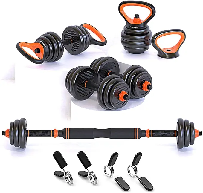 Fitness Equipment Home Gym Barbell Kettle Bell Push-up Combination Set 10kg 15kg 20kg Adjustable Dumbbell Set