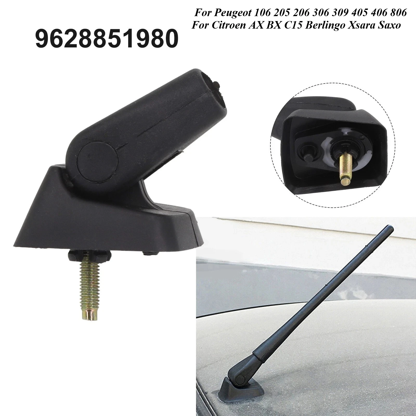 For Citroen AX BX C15 Berlingo Xsara Saxo 656110 Car Roof Aerial Antenna Mount Base For Peugeot 106 205 206 306 309 405 406 806