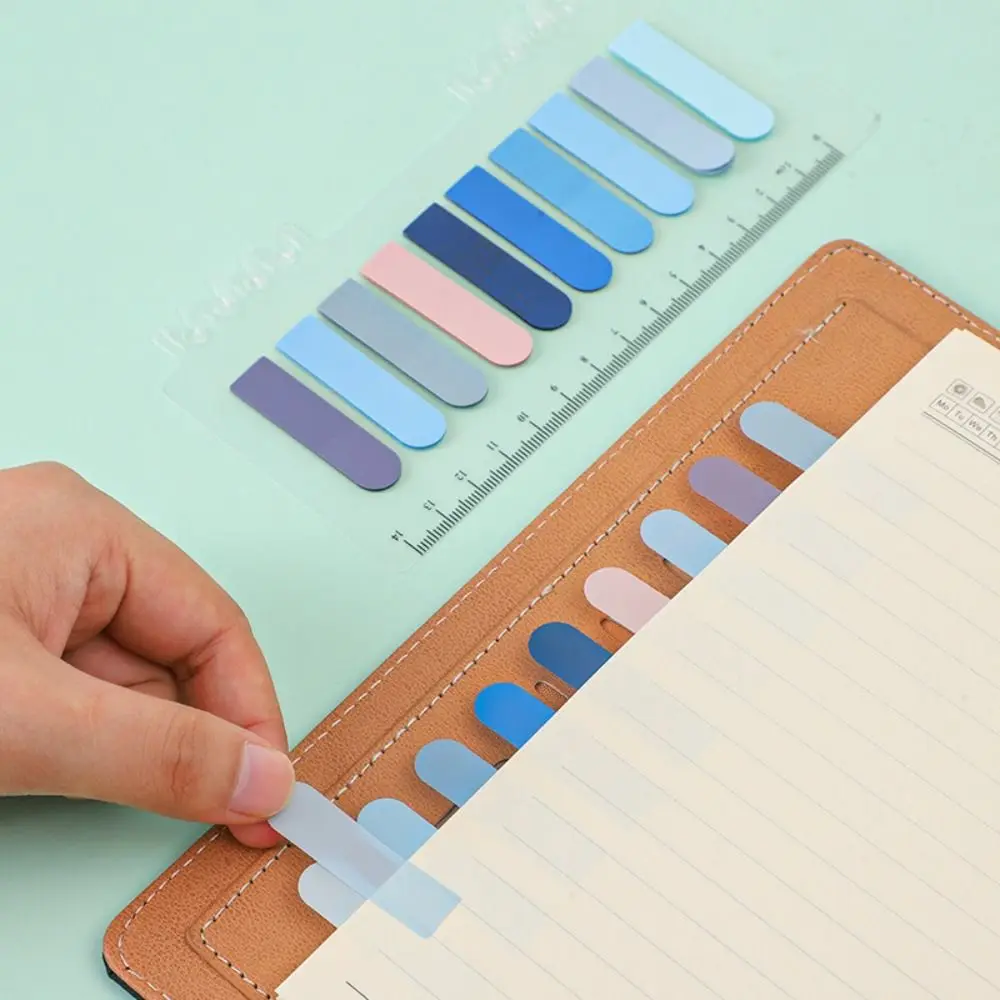 Supplies Stationery DIY Decoration Sticky Strip Index Stickers with Ruler Index Notes Paper Label Bookmark Tagging Stickers