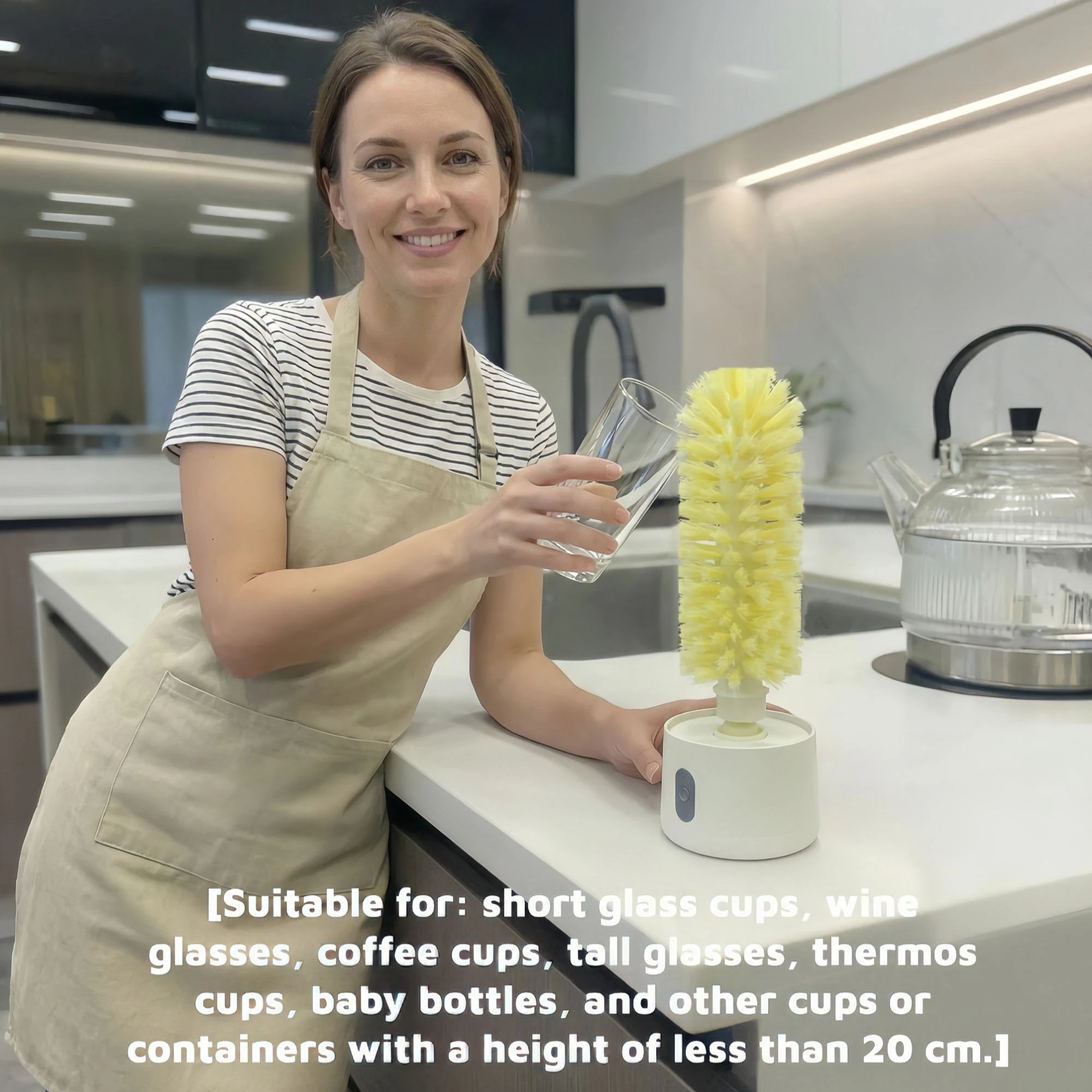 Escova Elétrica para Limpeza de Copos e Garrafas, Escova para Pia de Cozinha, Gadgets de Limpeza de Copos