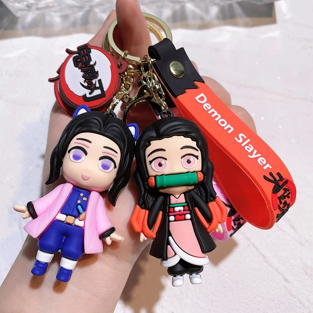 New Demon Slayer Kimetsu No Yaiba Blade of Ghost Keychain Cute Characters Bag Pendant Car Key Chain Ring Fans Gift Anime Jewelry