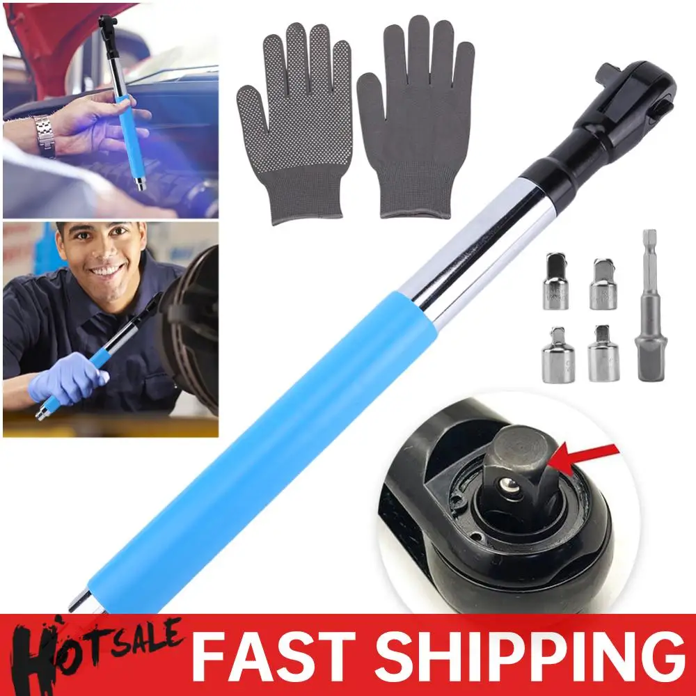 

Offset Impact Extension Wrench Handheld Extension Ratchet Wrench Chain Drive Wrench Extender Compatible with 1/2'' Socket Adapte