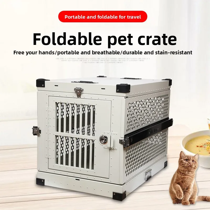 ZHAYA Foldable Airline Approved Heavy Duty Pet Carrier Crate for Car Travel Ventilated Sturdy Dog Cat Cage with Portable Handle
