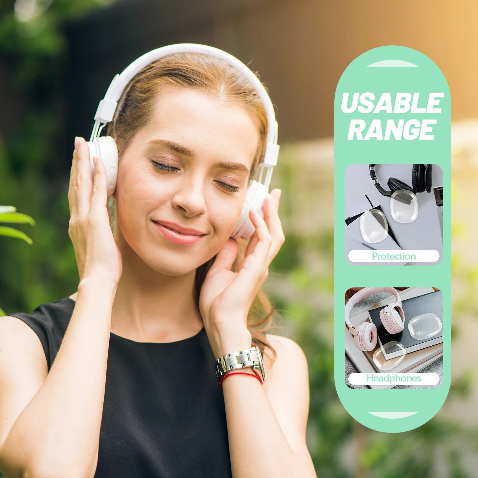 

Wireless Headphone Protective Cover Transparent TPU Earphone Case Sweat Resistant Detachable Ear Cushion Covers Precise Cutouts