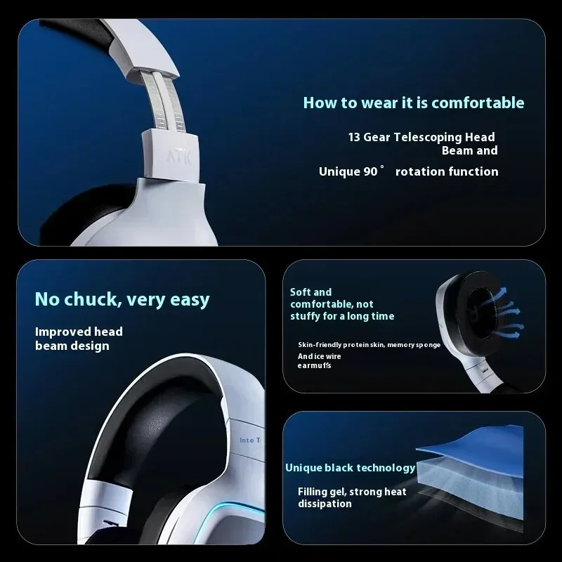 جديد ATK M1 الحد من الضوضاء سماعة لاسلكية تعمل بالبلوتوث سماعة CSGO Fearless لعبة سماعات رأس عقد سماعات الألعاب المثبتة على الرأس الهدايا