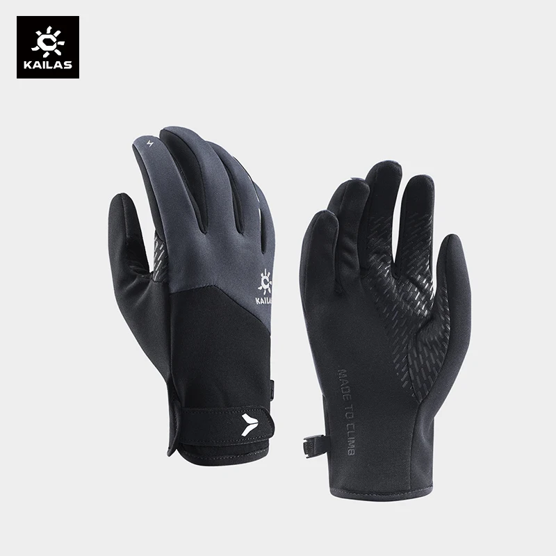 

KAILAS-Winter Warm Full Fingers for Men Trail Running Mountain Ski Windproof Non-slip Touchscreen Outdoor Sports KM2368102