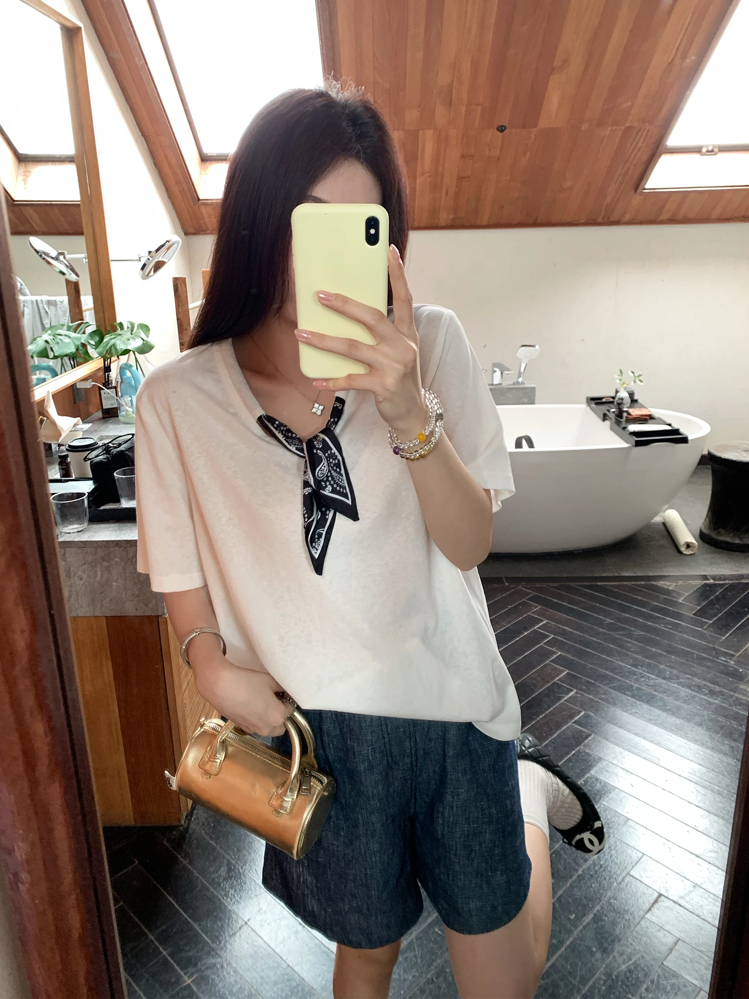 

NAZ plus Size Summer V-Ne Ribbon Tie ort Sve T-irt Loose Women's Faionable Top Comfortable Breathable Casual Wear