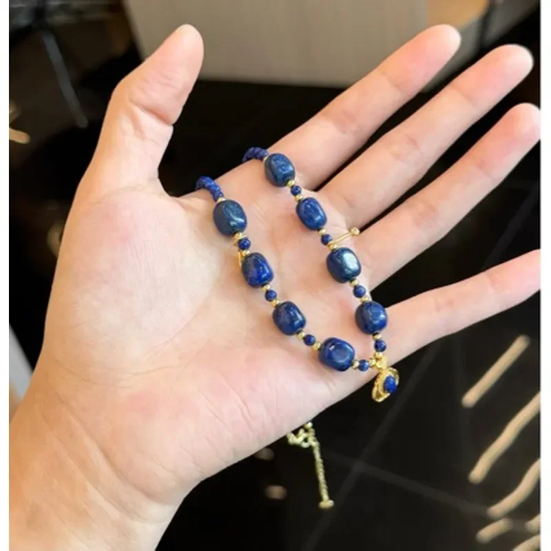 Homemade, natural lapis lazuli gypsy necklace. Ancient emperor 