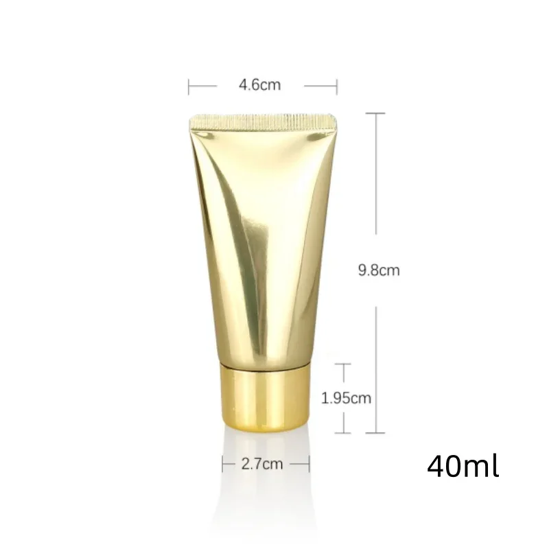 Tube et tuyau souples avec tête de massage en métal pour la gratitude pour les yeux, produits cosmétiques africains, sérum doré et argenté, 20 ml, 30 ml, 40ml, 1 pièce