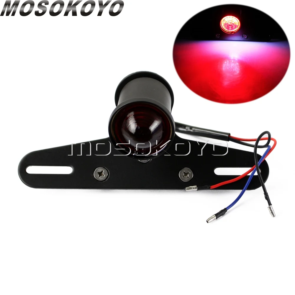 Cafe Racer Motorcycle Retro Tail Light License Plate Brake Stop Light Vintage Taillight For Harley Chopper Bobber Custom Honda