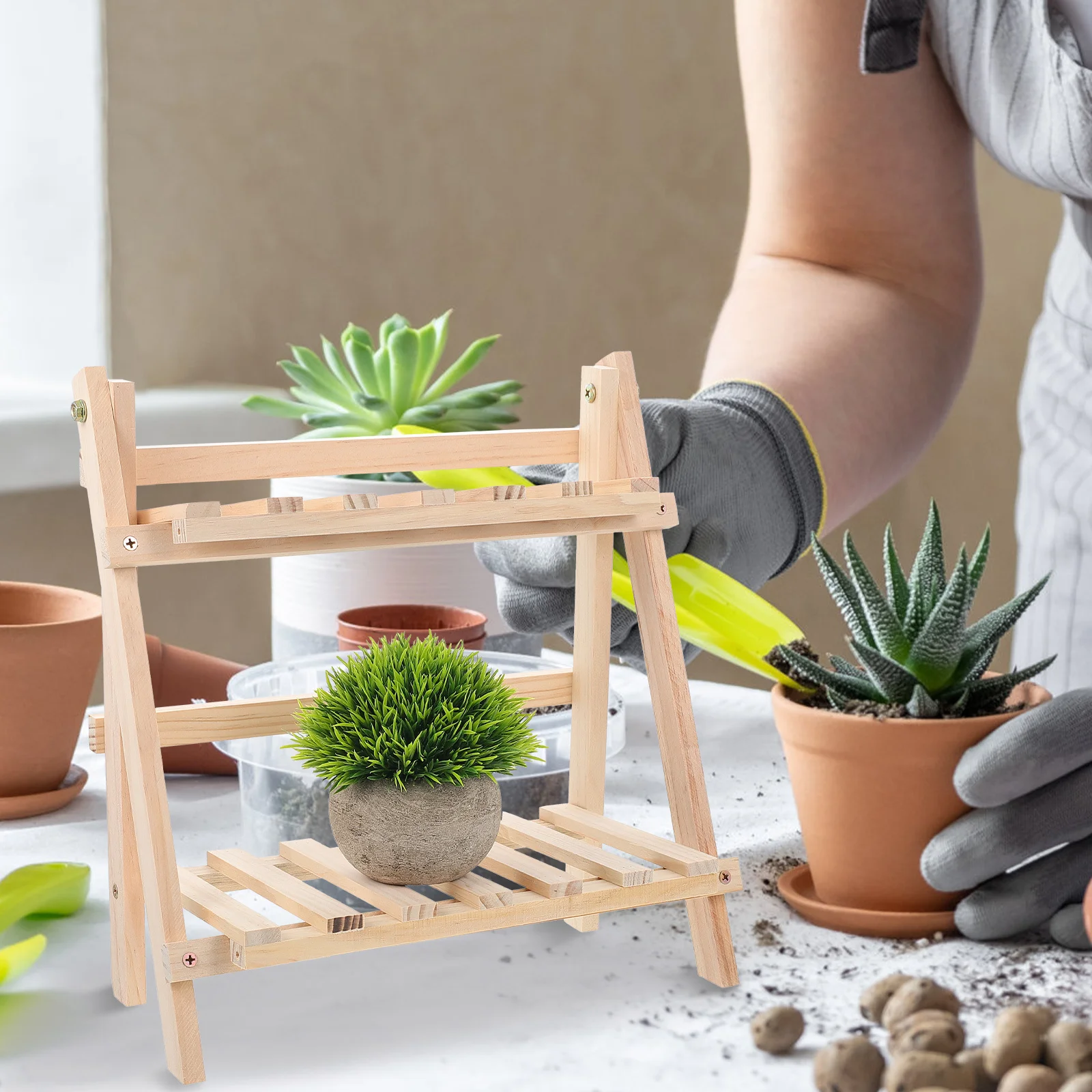 2-Tier Wooden Desktop Organizer Shelf For Table Multi-Layer Sundries Rack, Stationery Organizer, Household Storage Holder,