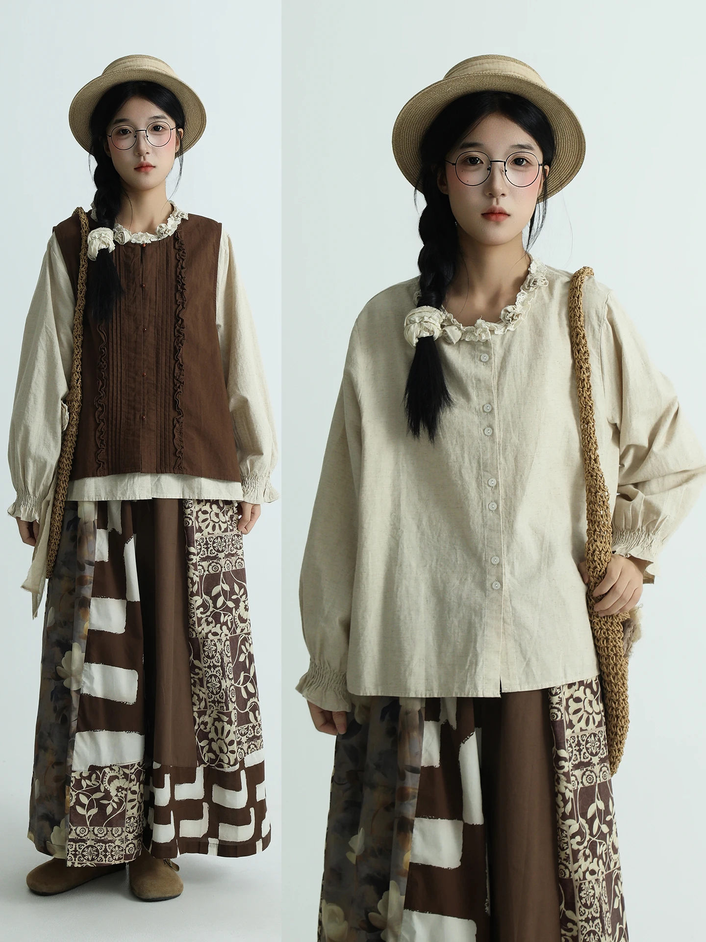 

Женская блузка Boeren Long Sleeve из чистого хлопка, весенняя, в стиле Art Deco, приталенная, с пуговицами, для повседневной носки