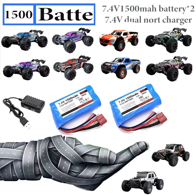 

7,4 В USB-совместимый/литий-ионный аккумулятор 7,4 В 1500 мАч для SCY-16101-16101pro масштаб 1/16 автомобильные аксессуары с дистанционным управлением