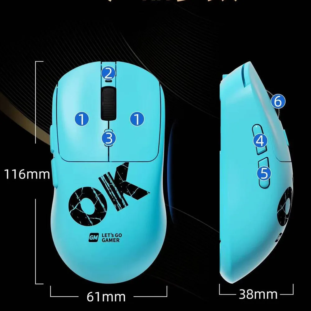 Wired+2.4Ghz+Bluetooth WirelessTri-Mode Gaming Mouse 1000Hz Polling Rate Macro Customizable Optical Mute Mice For Desktop Laptop