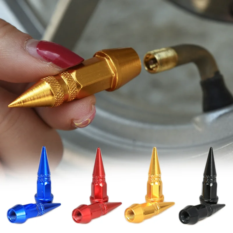 

Car Motorcycle Tire Bullet Pointed Styling Valve Caps Alloy Metal Cover Auto Exterior Accessories Wheel Tire Styling Valve Cap