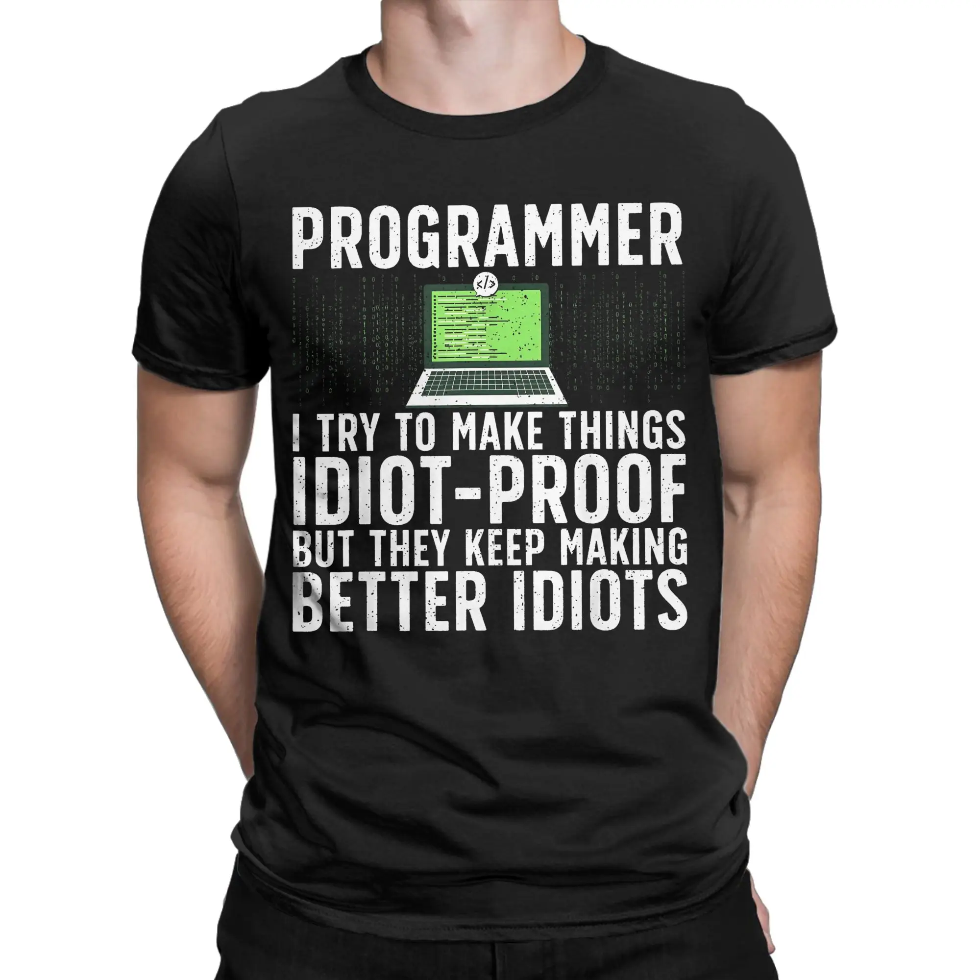 Cool Computer Programmer For Men Women Science Coding Lovers  Tshirts Men Cotton Tops Shirts Casual  O-neck Short Sleeve