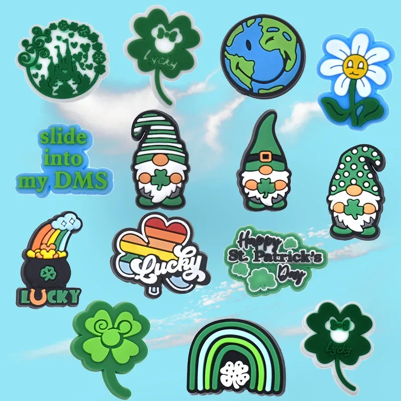 Shoe Charms for Crocs Accessories Four-Leaf Clover Shoes Charm for Croc Decorations Pins Men Accessory Jeans Woman Clogs Clips