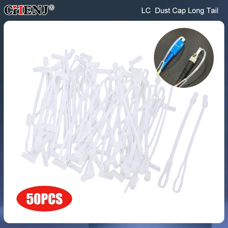 50pcs LC SC Dust Cap Long Tail For Optical Fiber Jumper Patchcords FC SC St LC 1.25/2.5mm Fiber Optic Ftth Dust Plug Cover