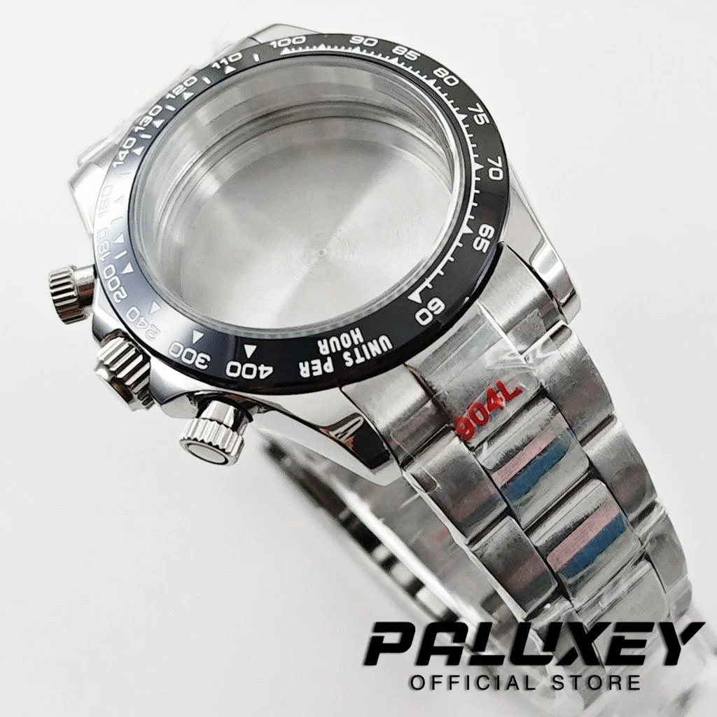 Daytona 40mm VK63 Sapphire Glass Watch Case Ceramic Bezel Men's Watch Accessories Suitable for VK63 VK63A VK64 Quartz Movement