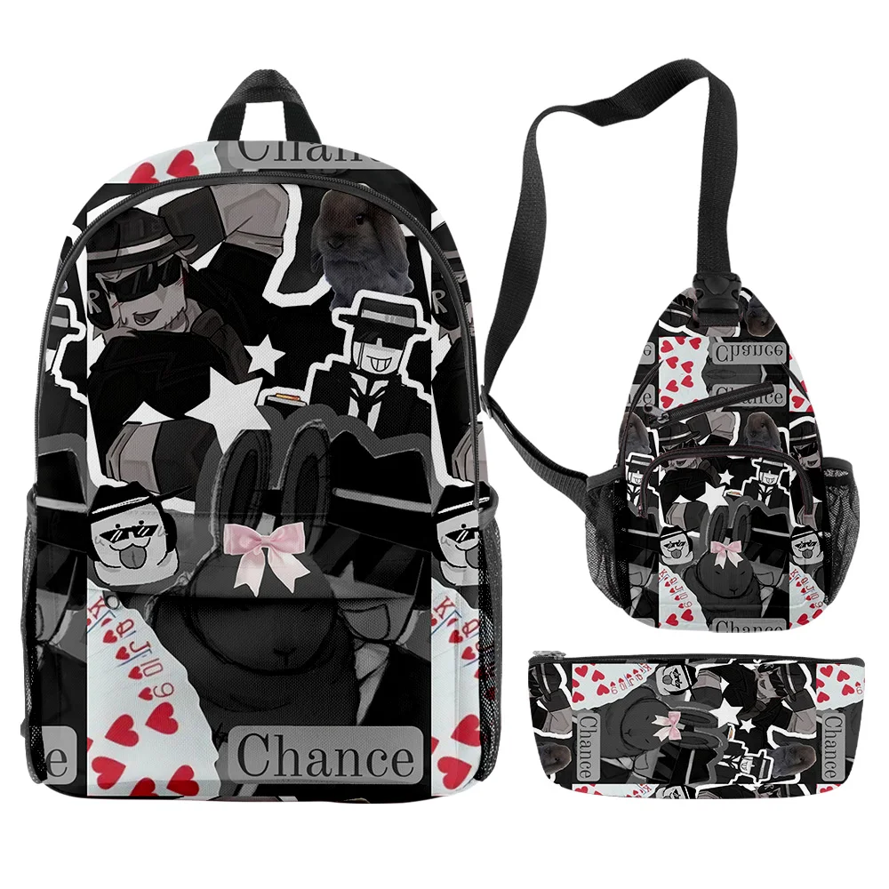 Hip Hop Popular divertido novedad Gubby felpa impresión 3D 3 unids/set mochilas escolares para alumnos mochila de viaje para ordenador portátil bolsa de pecho estuche para lápices