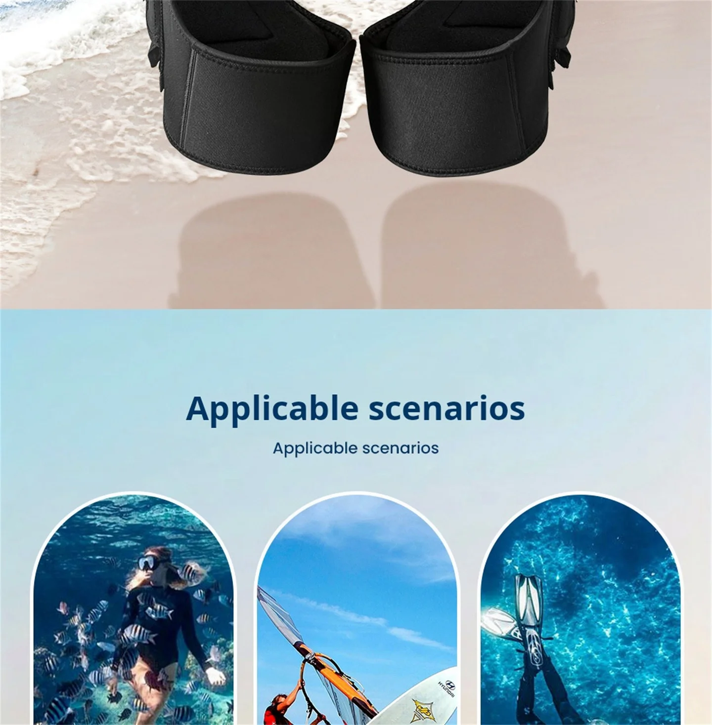 Technische Tauchshorts aus 3 mm Neopren im offenen Schritt-Stil für Herren und Damen, multifunktional, zum Schnorcheln, Segeln, Surfen, Strand, halbe Hose – Detail 2