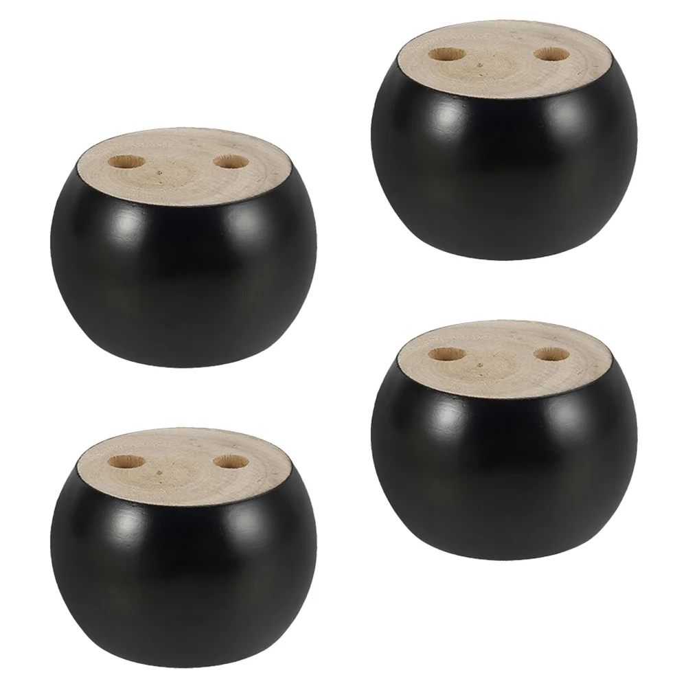 4 قطعة قدم كعكة خشبية أريكة مستديرة قوية دعم قدم اللون الكلاسيكي قدرة تحمل عالية حامل أرجل قطع الأثاث الخشبي #1