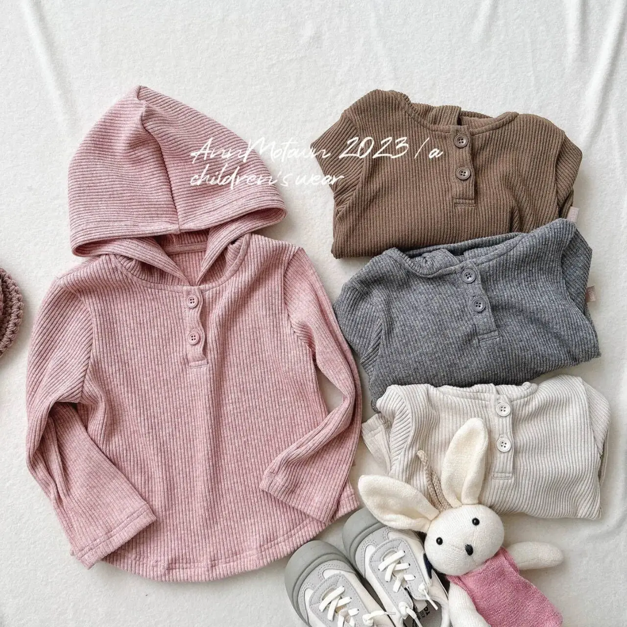

Girls' Korean Children's Clothing Spring and Autumn 2024 New Children's Casual Versatile Daily Knitted Hooded Top Fashion