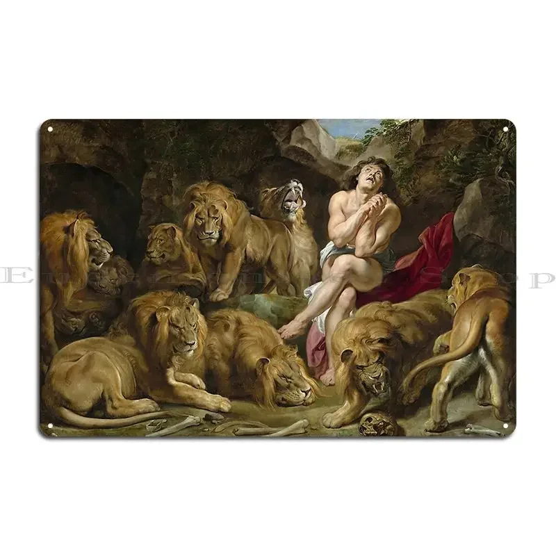 Daniel In The Lion S Den Peter Paul Rubens Metal Sign Funny Home Club Bar Personalized Club Tin Sign Poster