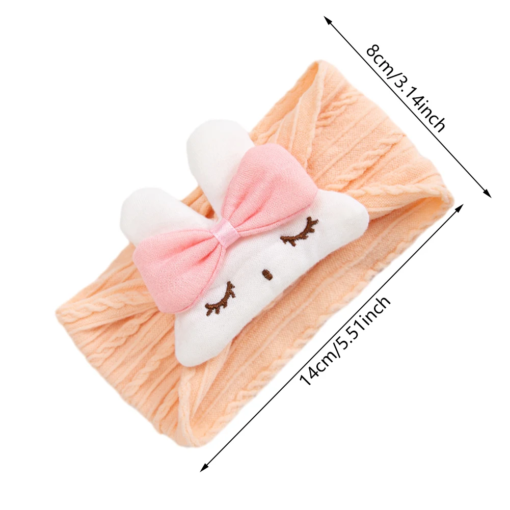 Cute Carton Rabbit Stetrch Baby Headbands Easter Day Dance Party Ealstic Hair Bands Cable Knit Nylon Headwraps 0-3T Headwear