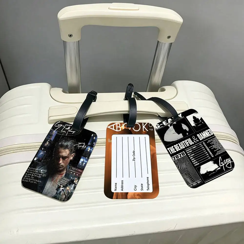 G-G E-Eazy Rap Hip Hop Star Singer PVC Anti lost Luggage Identifier Tag Removable Information Card Holder Travel Baggage Tag